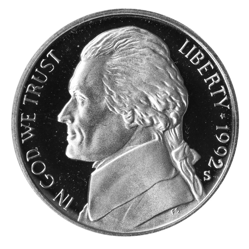 1992 S Jefferson Nickel Gem Proof Roll (40 Coins)