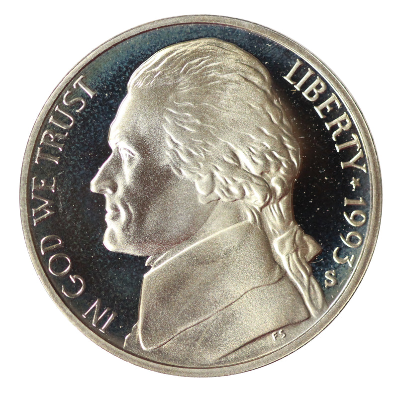 1993 Jefferson Nickel Choice Cameo Proof