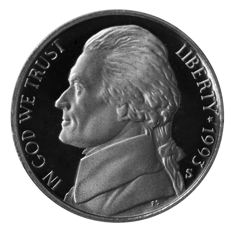 1993 S Jefferson Nickel Gem Proof Roll (40 Coins)