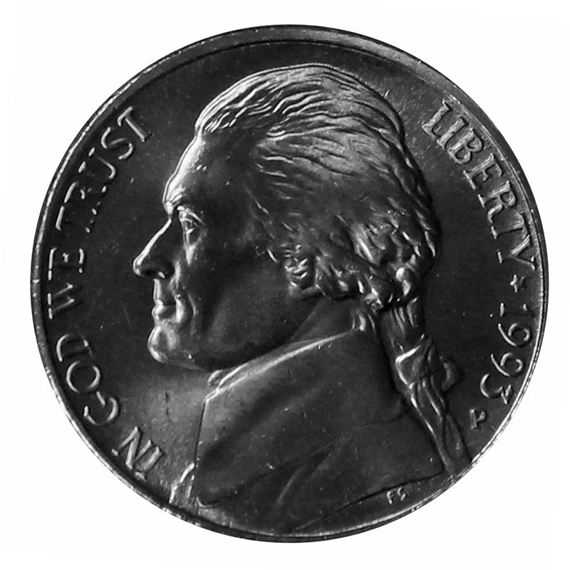 1993 P Jefferson Nickel Choice/Gem BU Roll (40 Coins)