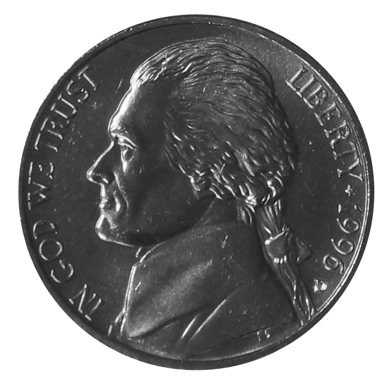 1996 D Jefferson Nickel Choice/Gem BU Roll (40 Coins)