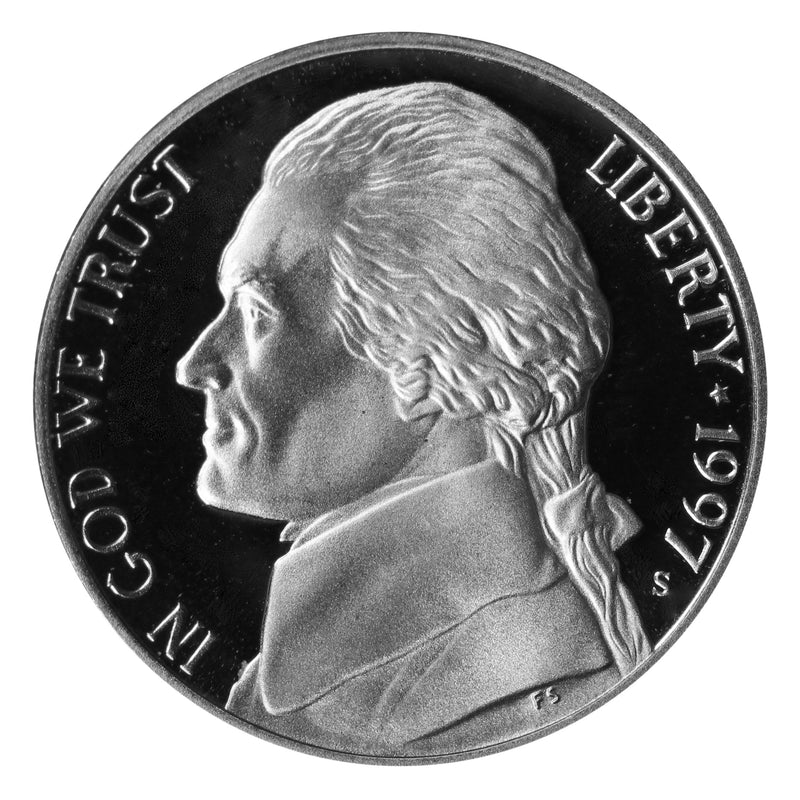 1997 S Jefferson Nickel Gem Proof Roll (40 Coins)