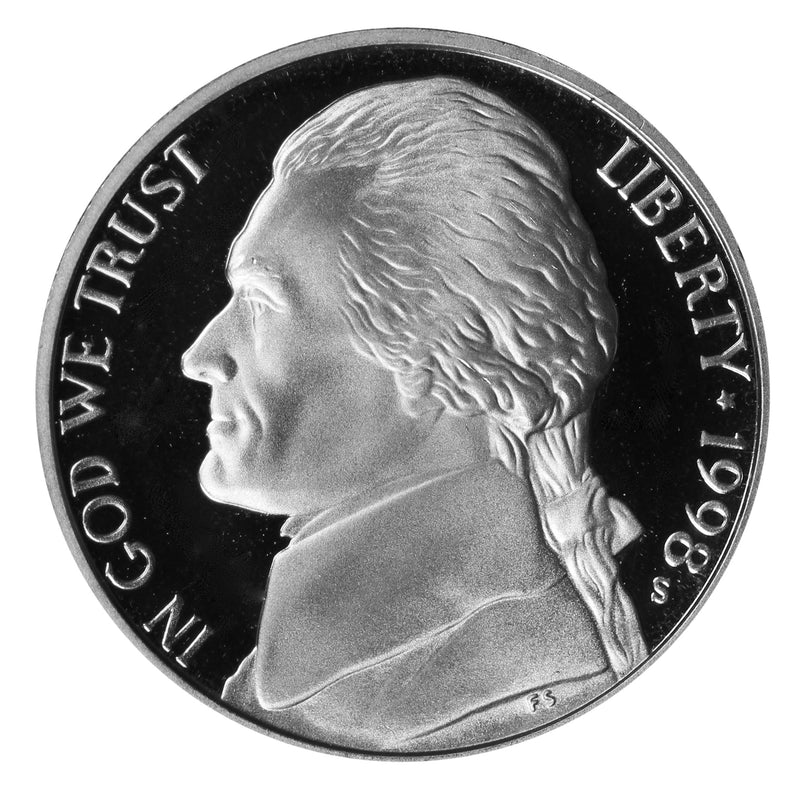 1998 S Jefferson Nickel Gem Proof Roll (40 Coins)