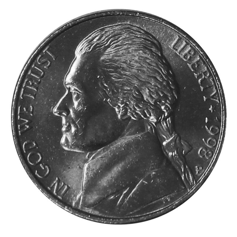 1998 P Jefferson Nickel Choice/Gem BU Roll (40 Coins)