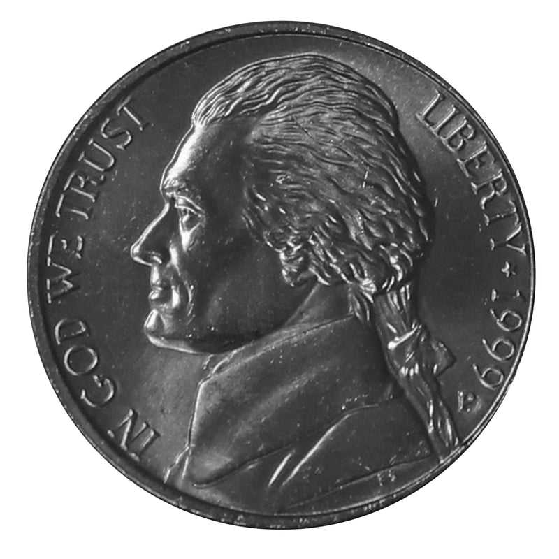 1999 P Jefferson Nickel Choice/Gem BU Roll (40 Coins)