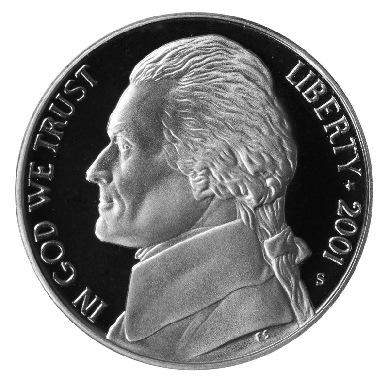 2001 S Jefferson Nickel Gem Proof Roll (40 Coins)