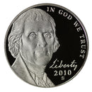 2010 S Jefferson Nickel Gem Proof Roll (40 Coins)