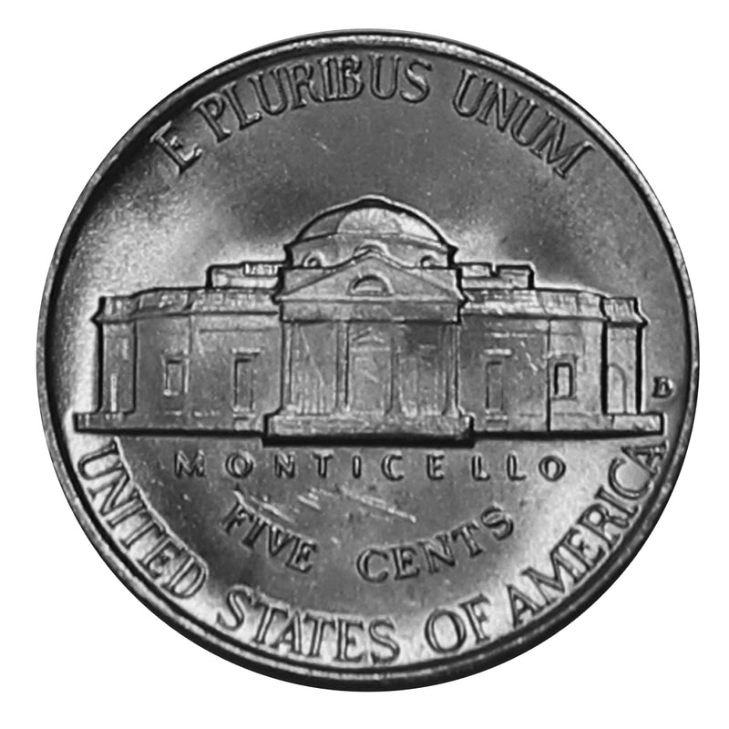 1948 D Jefferson Nickel Choice/Gem BU Roll (40 Coins)