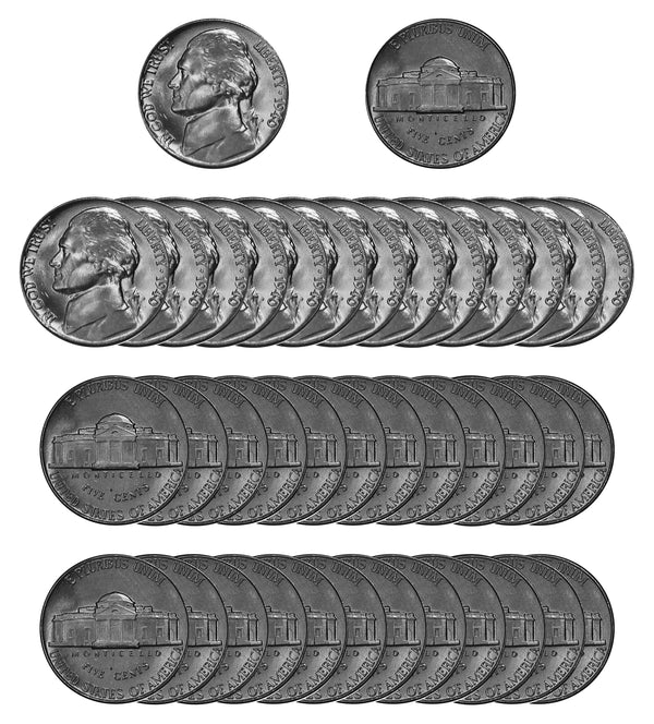 1940 P Jefferson Nickel Choice/Gem BU Roll (40 Coins)