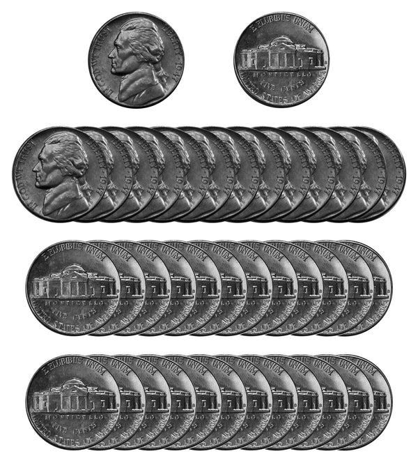 1947 S Jefferson Nickel Choice/Gem BU Roll (40 Coins)