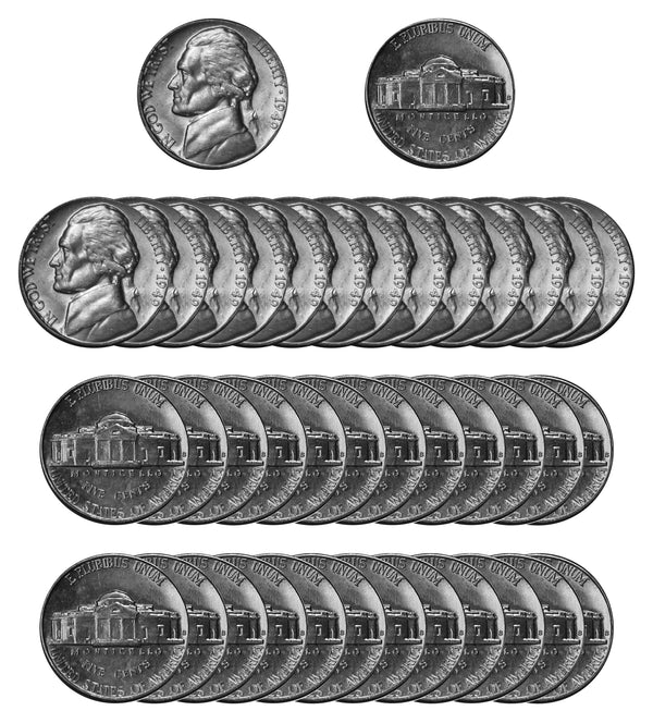 1949 S Jefferson Nickel Choice/Gem BU Roll (40 Coins)