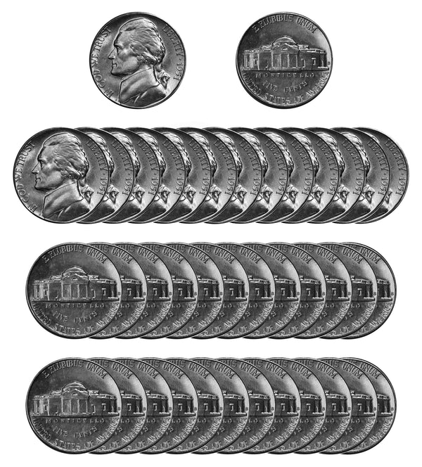 1951 S Jefferson Nickel Choice/Gem BU Roll (40 Coins)