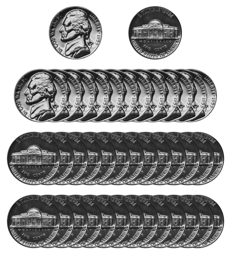 1953 Jefferson Nickel Gem Proof Roll (40 Coins)