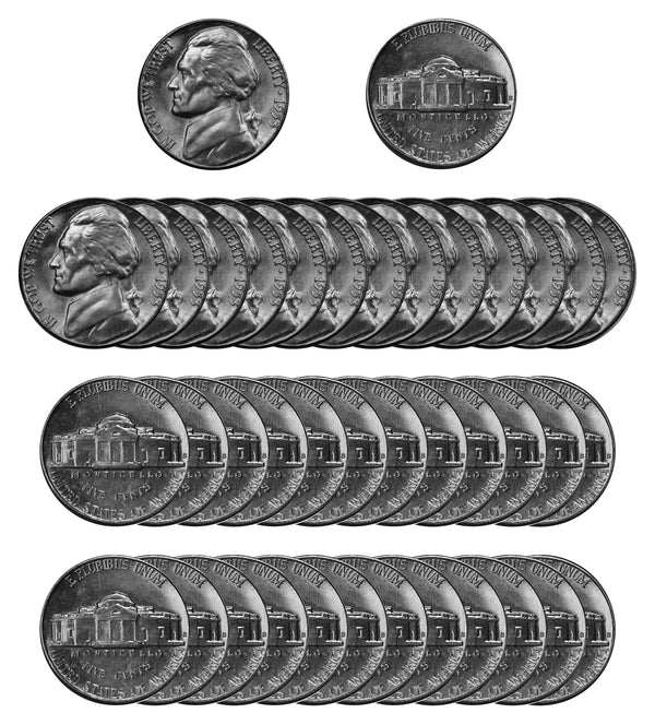 1953 S Jefferson Nickel Choice/Gem BU Roll (40 Coins)