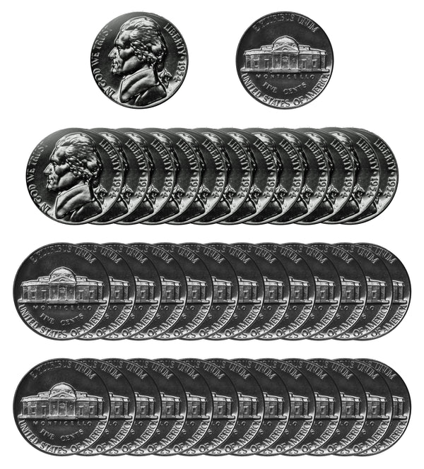 1954 Jefferson Nickel Gem Proof Roll (40 Coins)