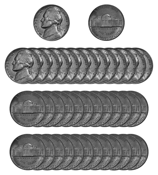 1954 P Jefferson Nickel Choice/Gem BU Roll (40 Coins)