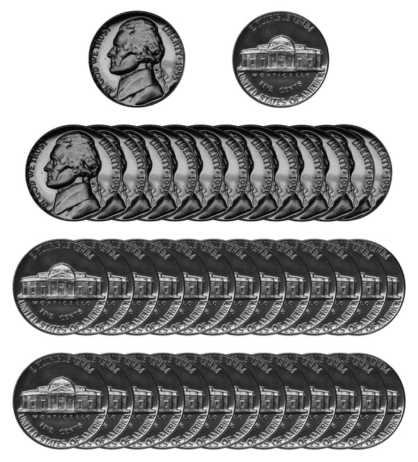 1955 Jefferson Nickel Gem Proof Roll (40 Coins)