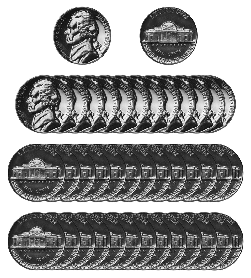 1957 Jefferson Nickel Gem Proof Roll (40 Coins)