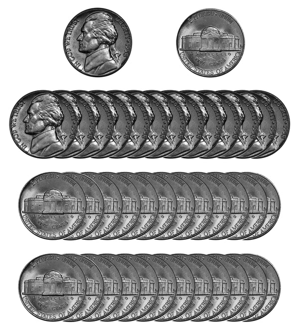 1958 D Jefferson Nickel Choice/Gem BU Roll (40 Coins)