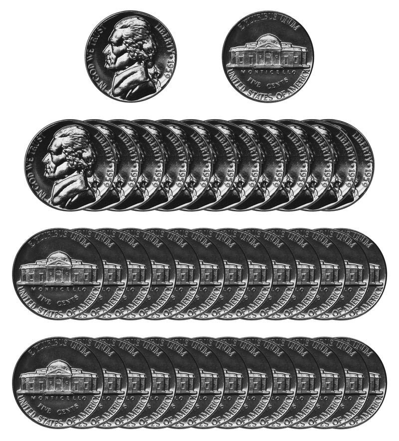 1959 Jefferson Nickel Gem Proof Roll (40 Coins)