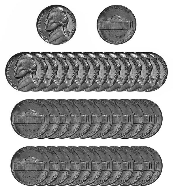 1959 P Jefferson Nickel Choice/Gem BU Roll (40 Coins)