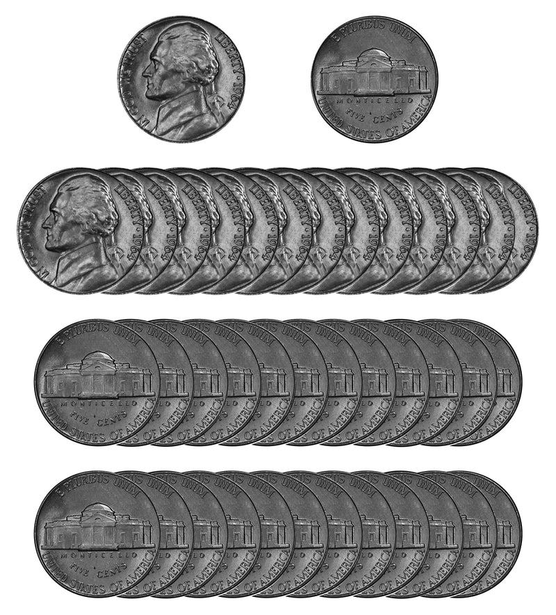1964 P Jefferson Nickel Choice/Gem BU Roll (40 Coins)
