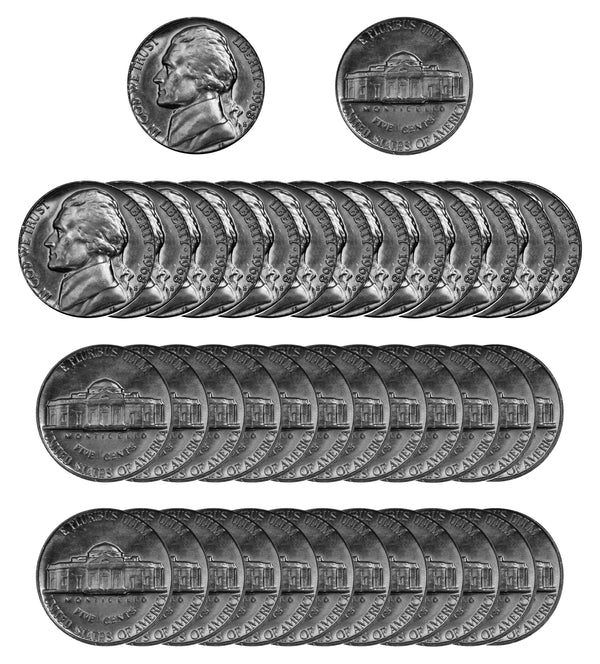 1968 S Jefferson Nickel Choice/Gem BU Roll (40 Coins)