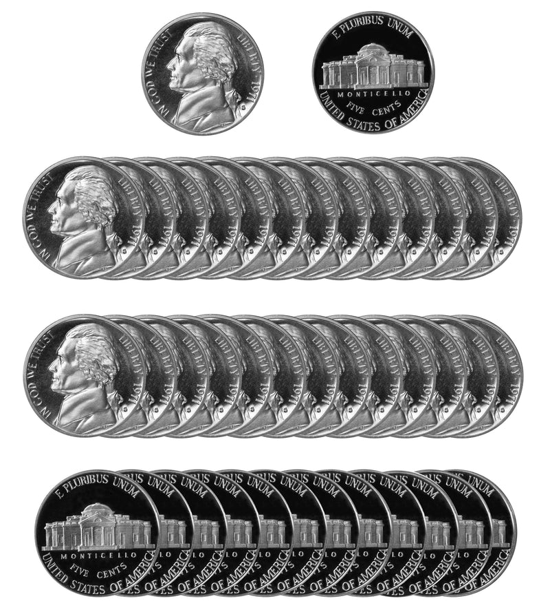 1971 S Jefferson Nickel Gem Proof Roll (40 Coins)