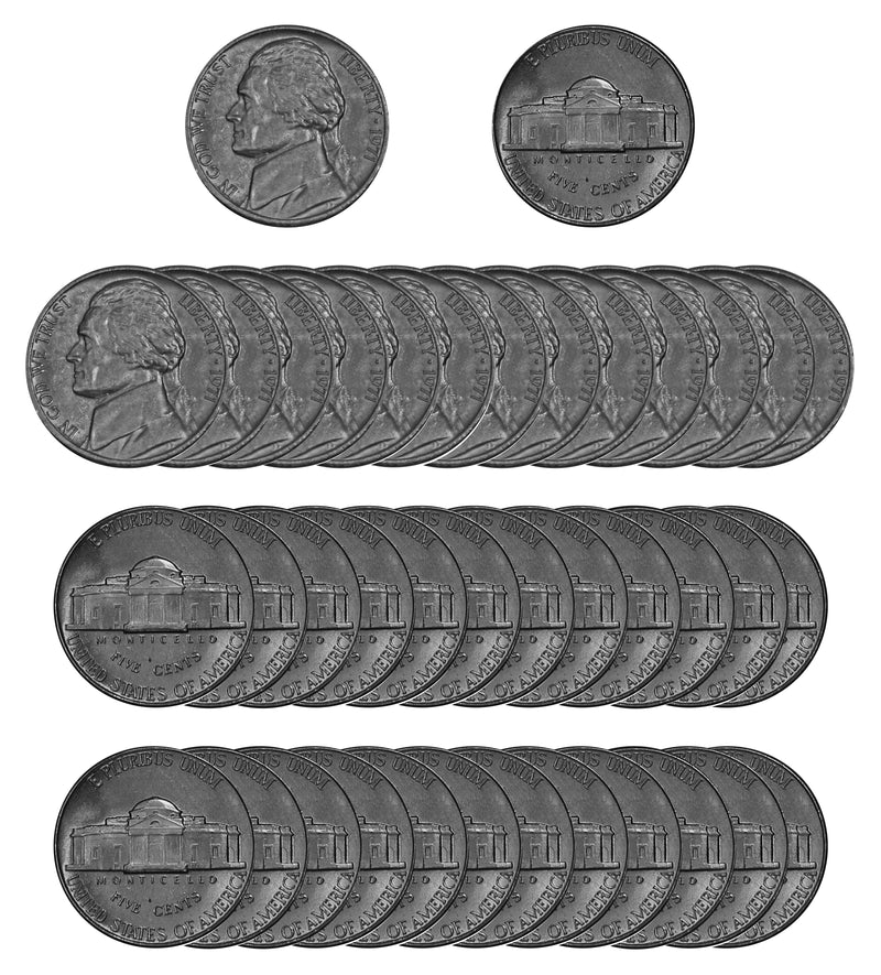 1971 P Jefferson Nickel Choice/Gem BU Roll (40 Coins)