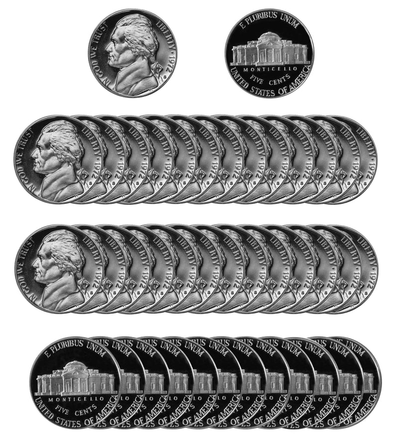 1972 S Jefferson Nickel Gem Proof Roll (40 Coins)