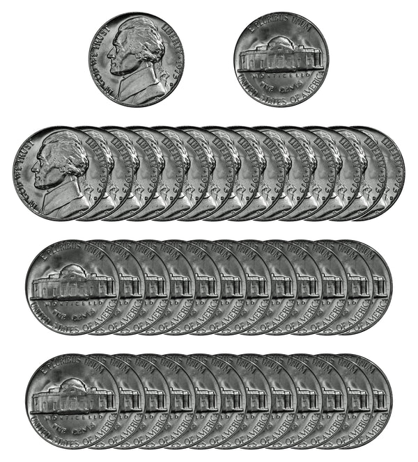 1973 D Jefferson Nickel Choice/Gem BU Roll (40 Coins)