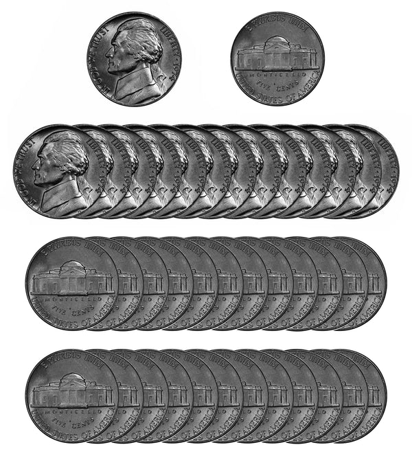 1974 P Jefferson Nickel Choice/Gem BU Roll (40 Coins)