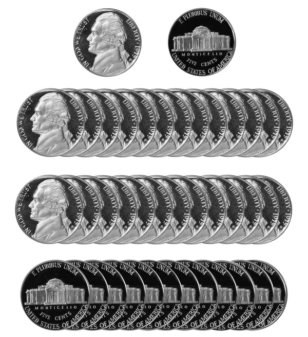 1975 S Jefferson Nickel Gem Proof Roll (40 Coins)