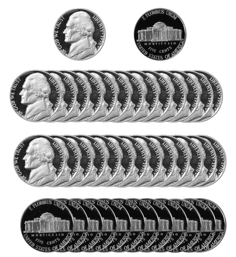 1976 S Jefferson Nickel Gem Proof Roll (40 Coins)