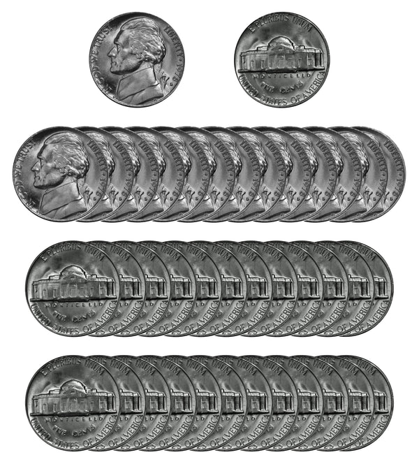 1978 D Jefferson Nickel Choice/Gem BU Roll (40 Coins)
