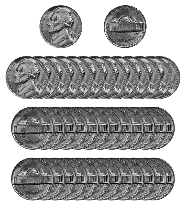 1980 D Jefferson Nickel Choice/Gem BU Roll (40 Coins)