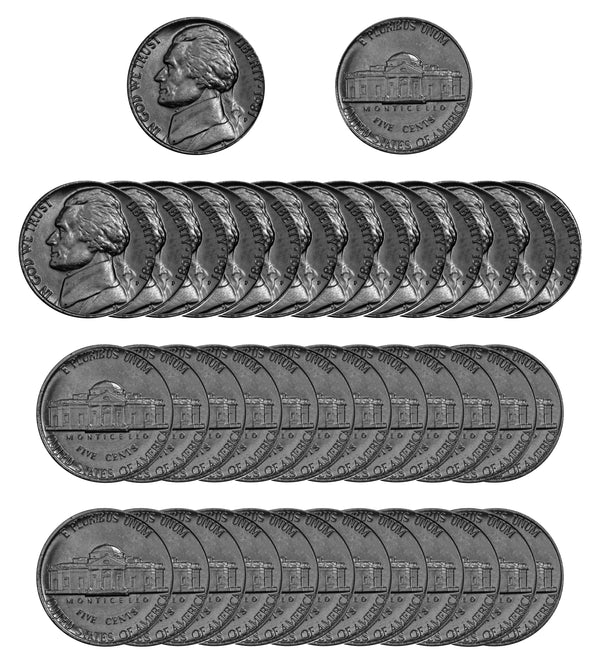 1981 P Jefferson Nickel Choice/Gem BU Roll (40 Coins)