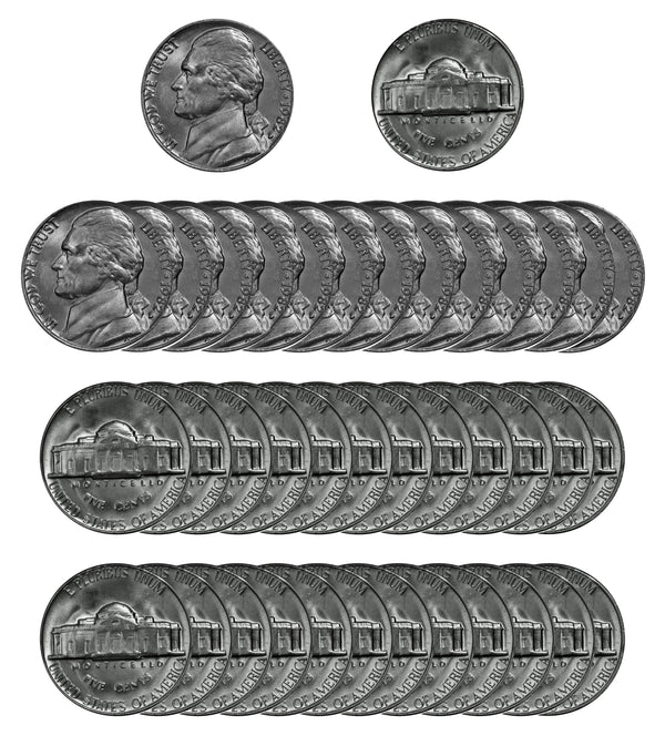 1982 D Jefferson Nickel Choice/Gem BU Roll (40 Coins)