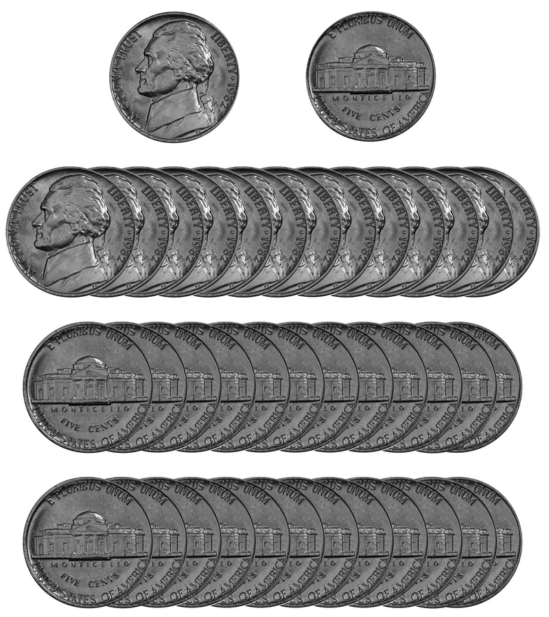 1982 P Jefferson Nickel Choice/Gem BU Roll (40 Coins)