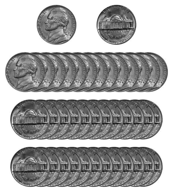 1983 D Jefferson Nickel Choice/Gem BU Roll (40 Coins)