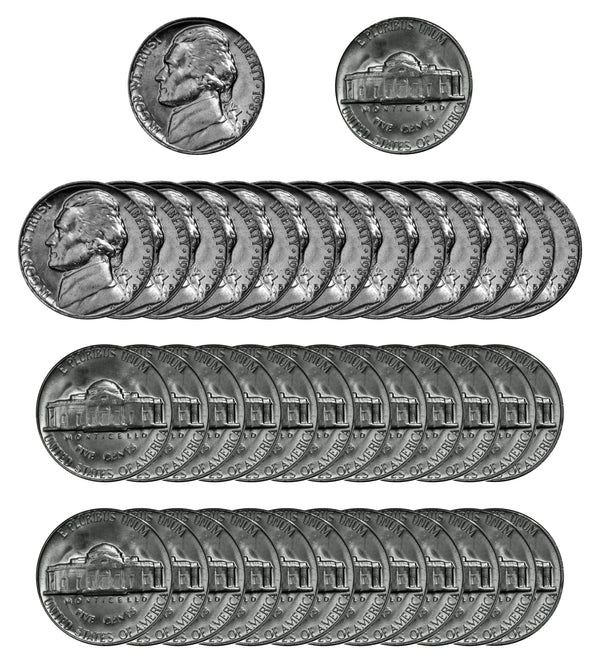 1987 D Jefferson Nickel Choice/Gem BU Roll (40 Coins)