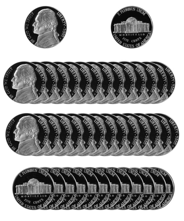 2002 S Jefferson Nickel Gem Proof Roll (40 Coins)