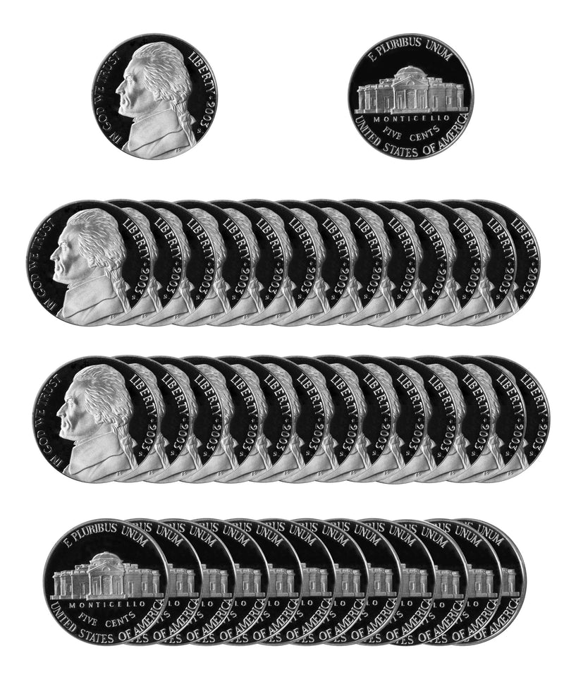 2003 S Jefferson Nickel Gem Proof Roll (40 Coins)