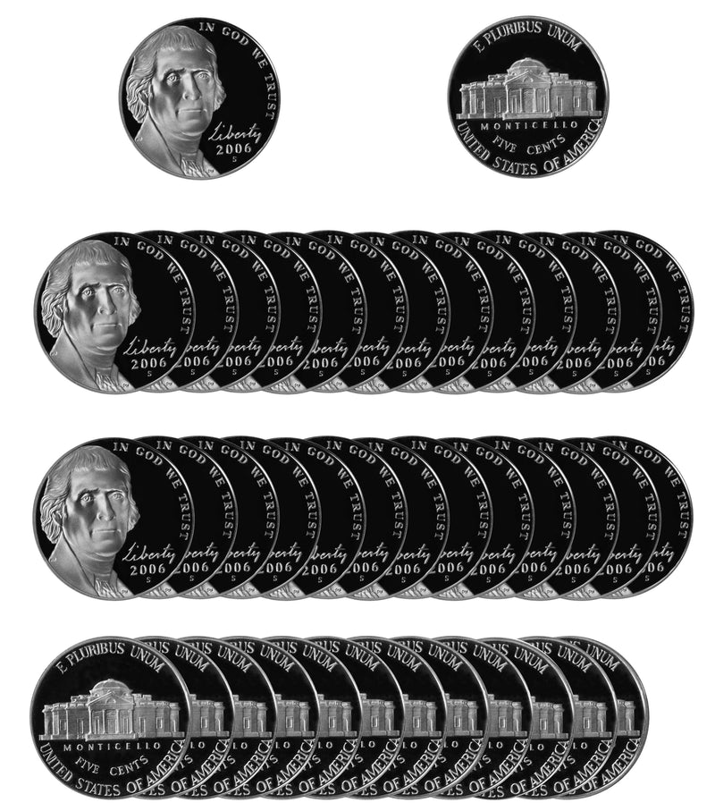2006 S Jefferson Nickel Gem Proof Roll (40 Coins)
