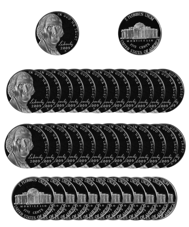 2009 S Jefferson Nickel Gem Proof Roll (40 Coins)