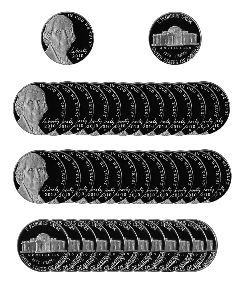 2010 S Jefferson Nickel Gem Proof Roll (40 Coins)