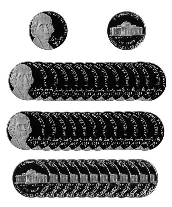 2011 S Jefferson Nickel Gem Proof Roll (40 Coins)
