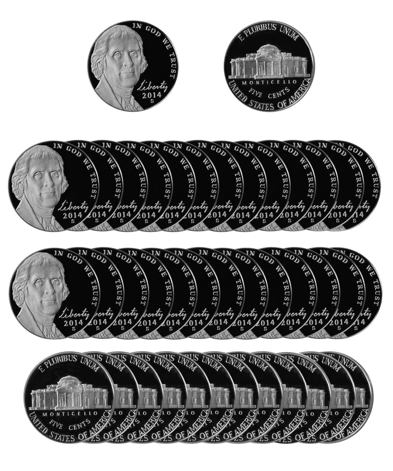 2014 S Jefferson Nickel Gem Proof Roll (40 Coins)