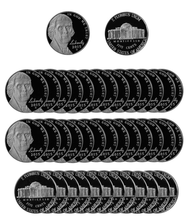 2015 S Jefferson Nickel Gem Proof Roll (40 Coins)