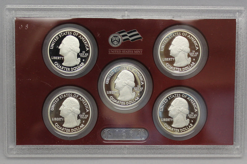 2010 America the Beautiful Quarter Proof Set 90% Silver (OGP) 5 coins